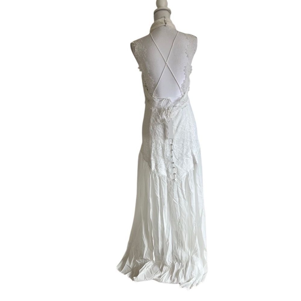 For Love & Lemons Nicola Lace Bridal Gown White Medium / Large NEW MSRP $648 - Picture 4 of 14
